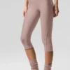 Pantalón capri High-Waist Airlift «Just Right» de malla - Gris topo