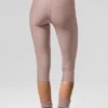 Pantalón capri High-Waist Airlift «Just Right» de malla - Gris topo