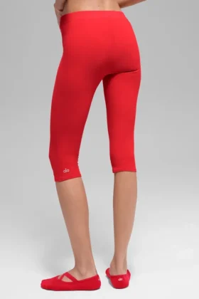 Pantalón capri High-Waist Alosoft «Iconic 90’S» — Rojo brillante