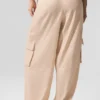 Pantalón cargo de pierna ancha «Linen Getaway» — Macadamia