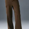 Pantalón cargo de punto High-Waist - Espresso