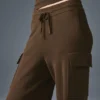 Pantalón cargo de punto High-Waist - Espresso