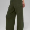 Pantalón cargo de punto High-Waist Scholar - Verde oliva