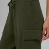 Pantalón cargo de punto High-Waist Scholar - Verde oliva