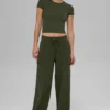 Pantalón cargo de punto High-Waist Scholar - Verde oliva