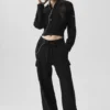 Pantalón cargo High-Waist de punto Scholar - Negro