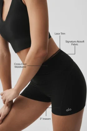 Pantalón corto Alosoft Affection de 3″ – Negro