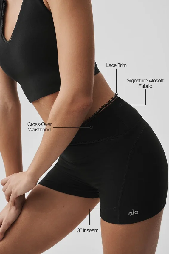 Pantalón corto Alosoft Affection de 3" – Negro