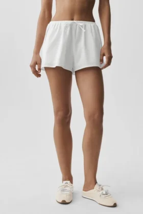 Pantalón corto de algodón High-Waist «Real Deal» - Blanco