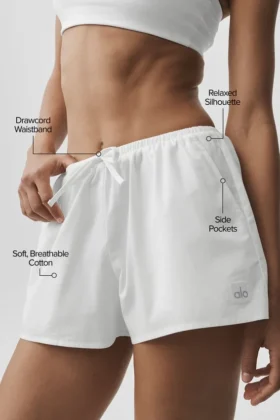 Pantalón corto de algodón High-Waist «Real Deal» – Blanco