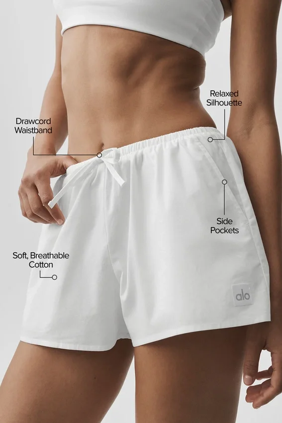Pantalón corto de algodón High-Waist «Real Deal» - Blanco