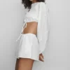 Pantalón corto de algodón High-Waist «Real Deal» - Blanco