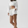 Pantalón corto de algodón High-Waist «Real Deal» - Blanco
