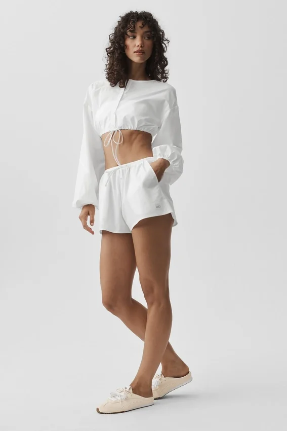 Pantalón corto de algodón High-Waist «Real Deal» - Blanco