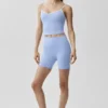 Pantalón corto de ciclista High-Waist Airbrush de 5" - Azul Provenza claro