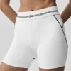 Pantalón corto de cintura alta «Heart Throb» con estampado «Airbrush» de 4" - Blanco/Negro