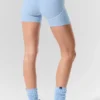 Pantalón corto de cintura alta «Heart Throb» de Alosoft de 4” - Azul concha jaspeado/Blanco