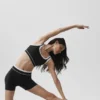Pantalón corto de cintura alta High-Waist Airbrush «Better Together» - Negro/Blanco