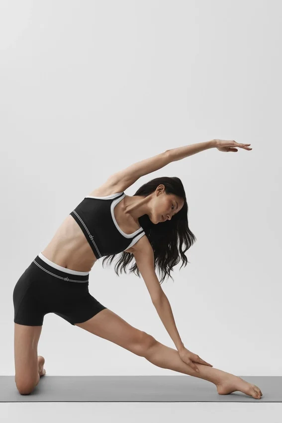 Pantalón corto de cintura alta High-Waist Airbrush «Better Together» - Negro/Blanco