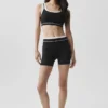 Pantalón corto de cintura alta High-Waist Airbrush «Better Together» - Negro/Blanco