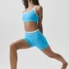 Pantalón corto de cintura High-Waist «Better Together» de Airbrush - Azul celeste/Blanco