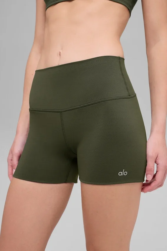 Pantalón corto de compresión de 3" Alo Softsculpt High-Waist — Verde oliva
