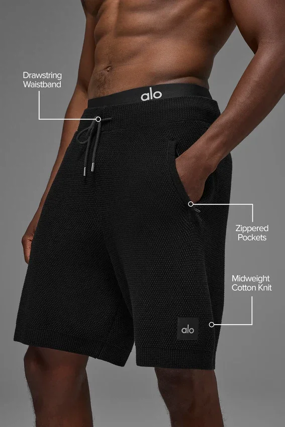 Pantalón corto de jersé «Sports Club» de 7" - Negro