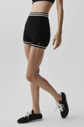 Pantalón corto de punto «Tennis Club Sweater Knit» — Negro/marfil