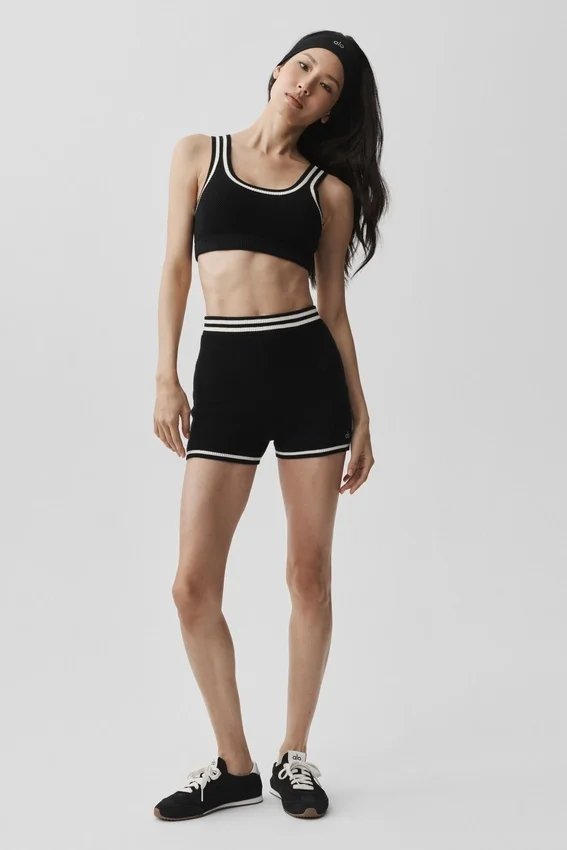 Pantalón corto de punto «Tennis Club Sweater Knit» — Negro/marfil