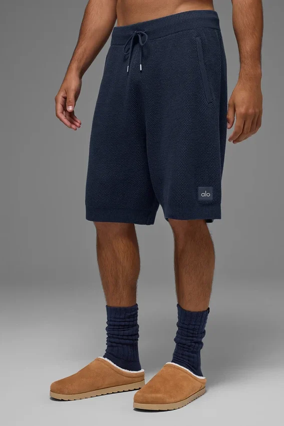 Pantalón corto de punto tipo jersé «Sports Club» de 7" - Azul marino