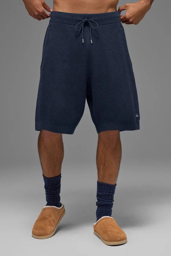 Pantalón corto de punto tipo jersé «Sports Club» de 7" - Azul marino