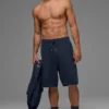 Pantalón corto de punto tipo jersé «Sports Club» de 7" - Azul marino