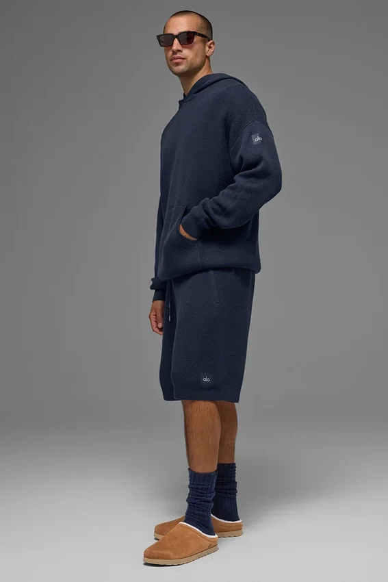 Pantalón corto de punto tipo jersé «Sports Club» de 7" - Azul marino