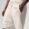 Pantalón corto de punto tipo jersé «Sports Club» de 7" – Marfil