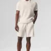 Pantalón corto de punto tipo jersé «Sports Club» de 7" – Marfil