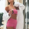 Pantalón corto de talle bajo con cinturilla doblada Alo Softsculpt de 3" — Rosa Paraíso