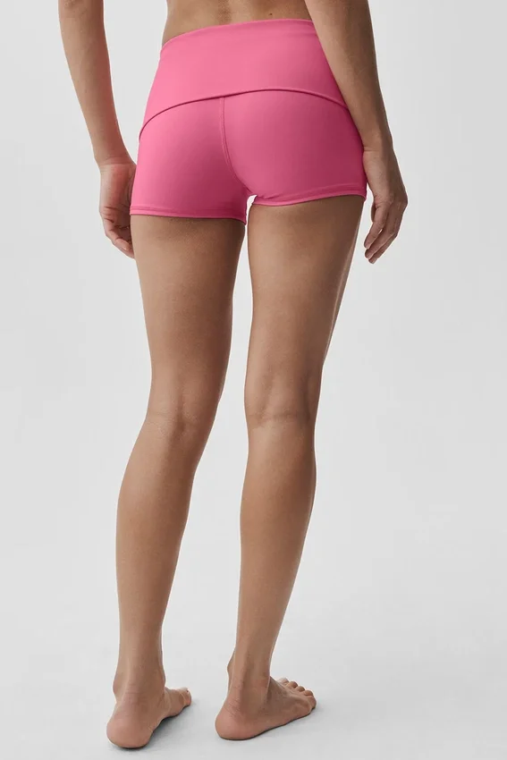 Pantalón corto de talle bajo con cinturilla doblada Alo Softsculpt de 3" — Rosa Paraíso