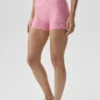 Pantalón corto elegante High-Waist Airlift de cuadros vichy de 3" - Cuadros vichy rosa paraíso
