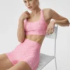 Pantalón corto elegante High-Waist Airlift de cuadros vichy de 3" - Cuadros vichy rosa paraíso
