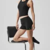 Pantalón corto High-Waist Alosoft de 3" - Negro