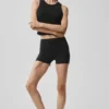 Pantalón corto High-Waist Alosoft de 3" - Negro