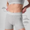 Pantalón corto High-Waist «Heart Throb» de Alosoft de 4” — Gris jaspeado deportivo/Blanco