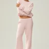 Pantalón de cachemira High-Waist Northstar de corte recto - Rosa escarchado