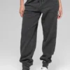 Pantalón de chándal de polar High-Waist «Retreat» - Gris jaspeado oscuro
