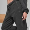 Pantalón de chándal de polar High-Waist «Retreat» - Gris jaspeado oscuro