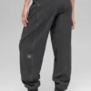Pantalón de chándal de polar High-Waist «Retreat» - Gris jaspeado oscuro