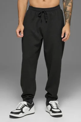 Pantalón de chándal de punto de panal para estar por casa - Negro