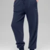 Pantalón de chándal High-Waist «New Class» de lana y cachemira – Azul marino