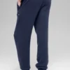 Pantalón de chándal High-Waist «New Class» de lana y cachemira – Azul marino
