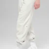 Pantalón de chándal «Retreat» de felpa polar High-Waist - Gris jaspeado blanco
